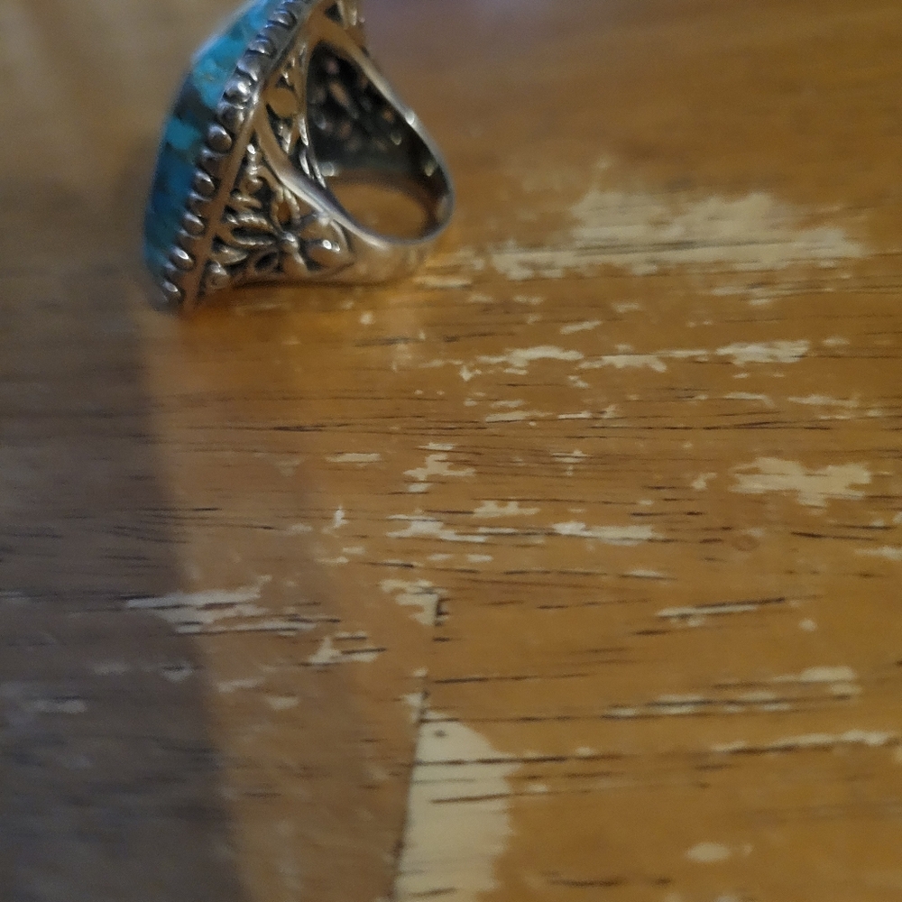 Statement Ring Thailand Fd Turquoise Sterling Sil… - image 4